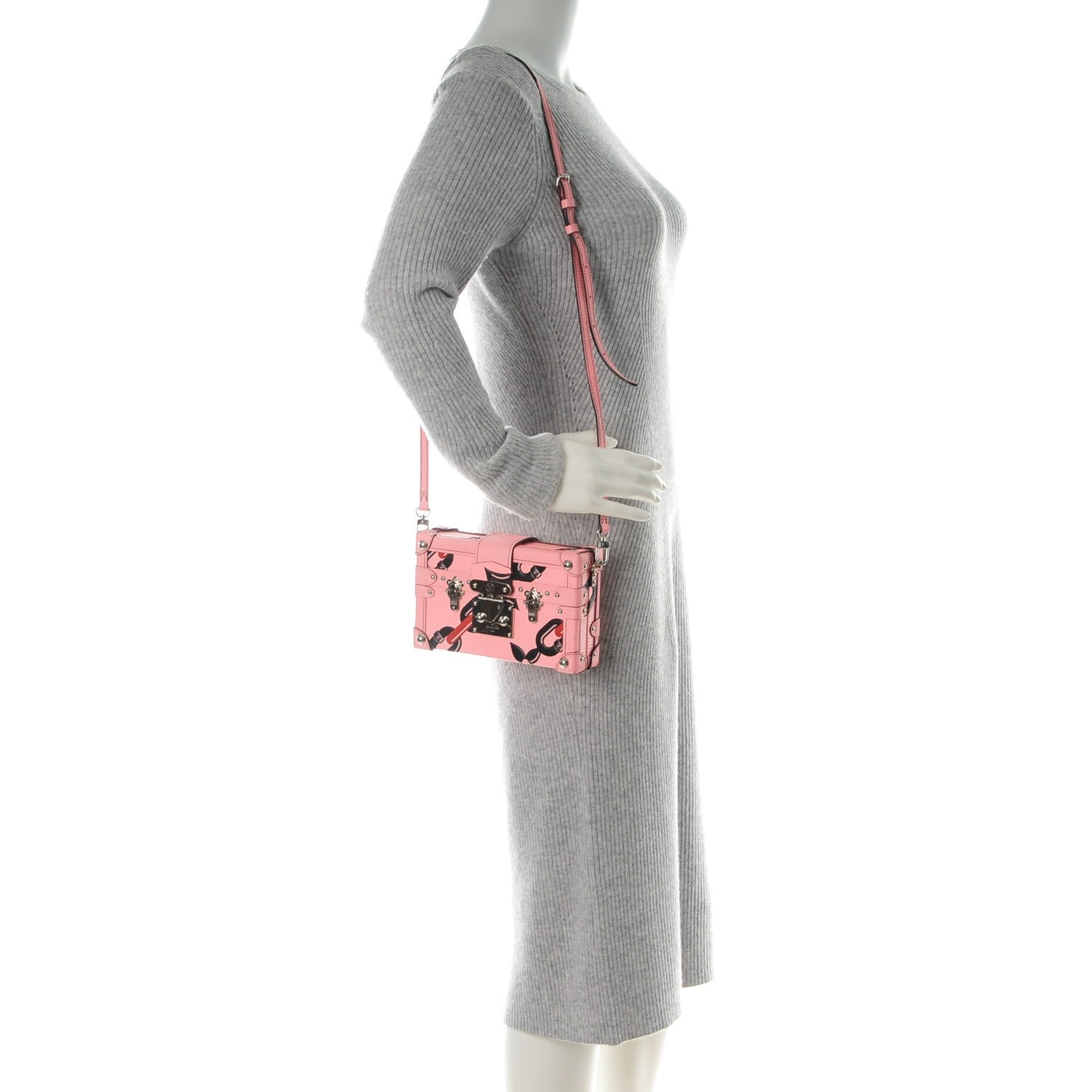 Louis Vuitton Epi Chain Flower Petite Malle Pink 2 of 10