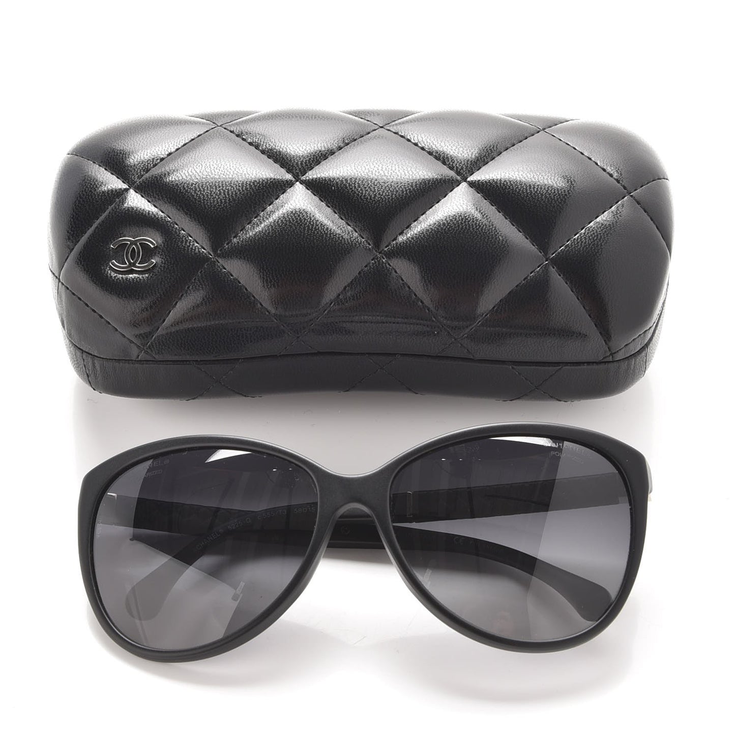 Quilted CC Sunglasses 5225-Q Black