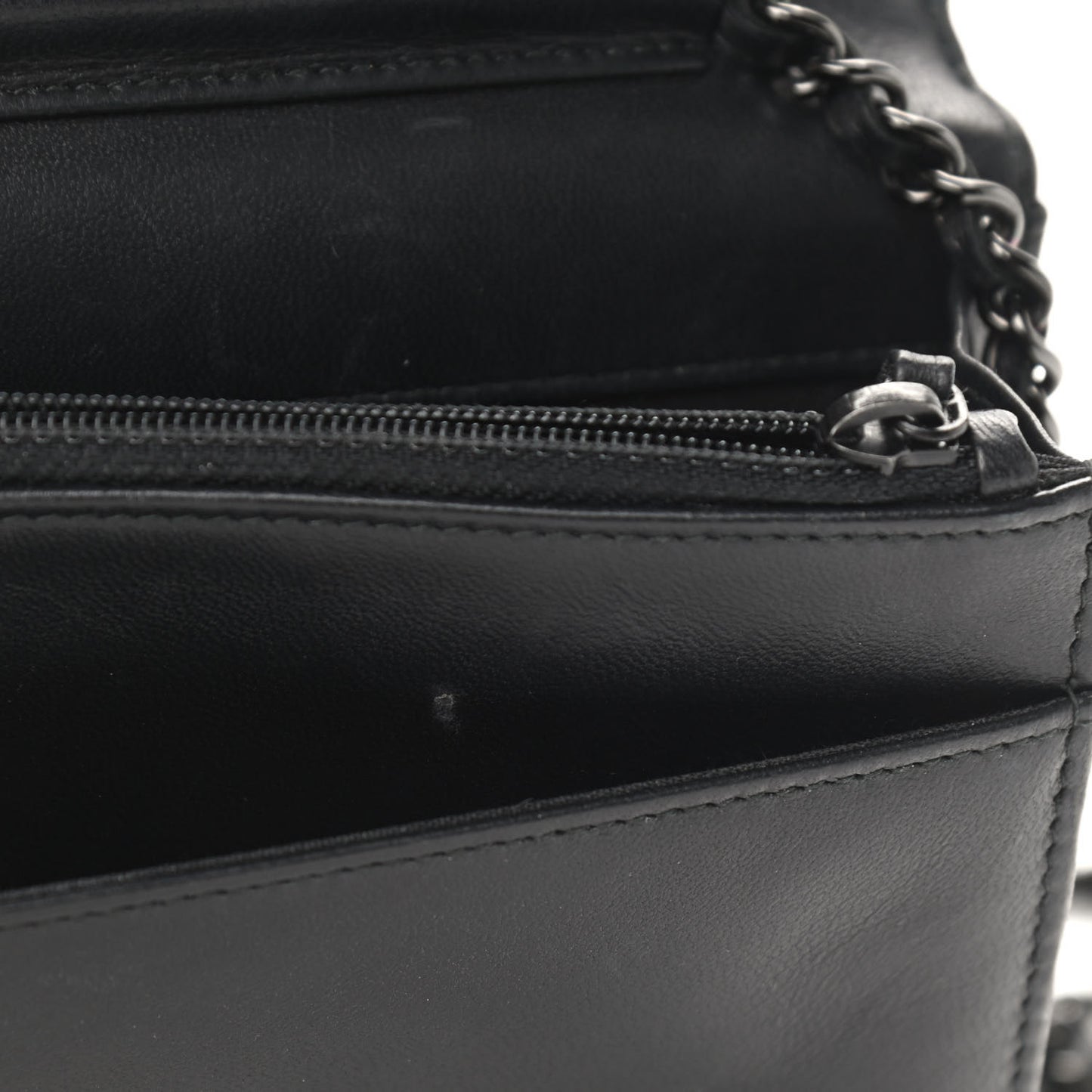 Lambskin Boy Wallet on Chain WOC So Black
