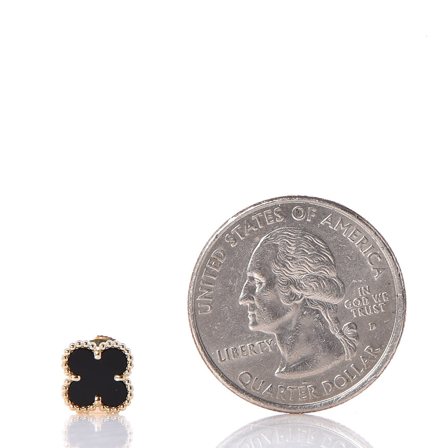 18K Yellow Gold Black Onyx Sweet Alhambra Earrings