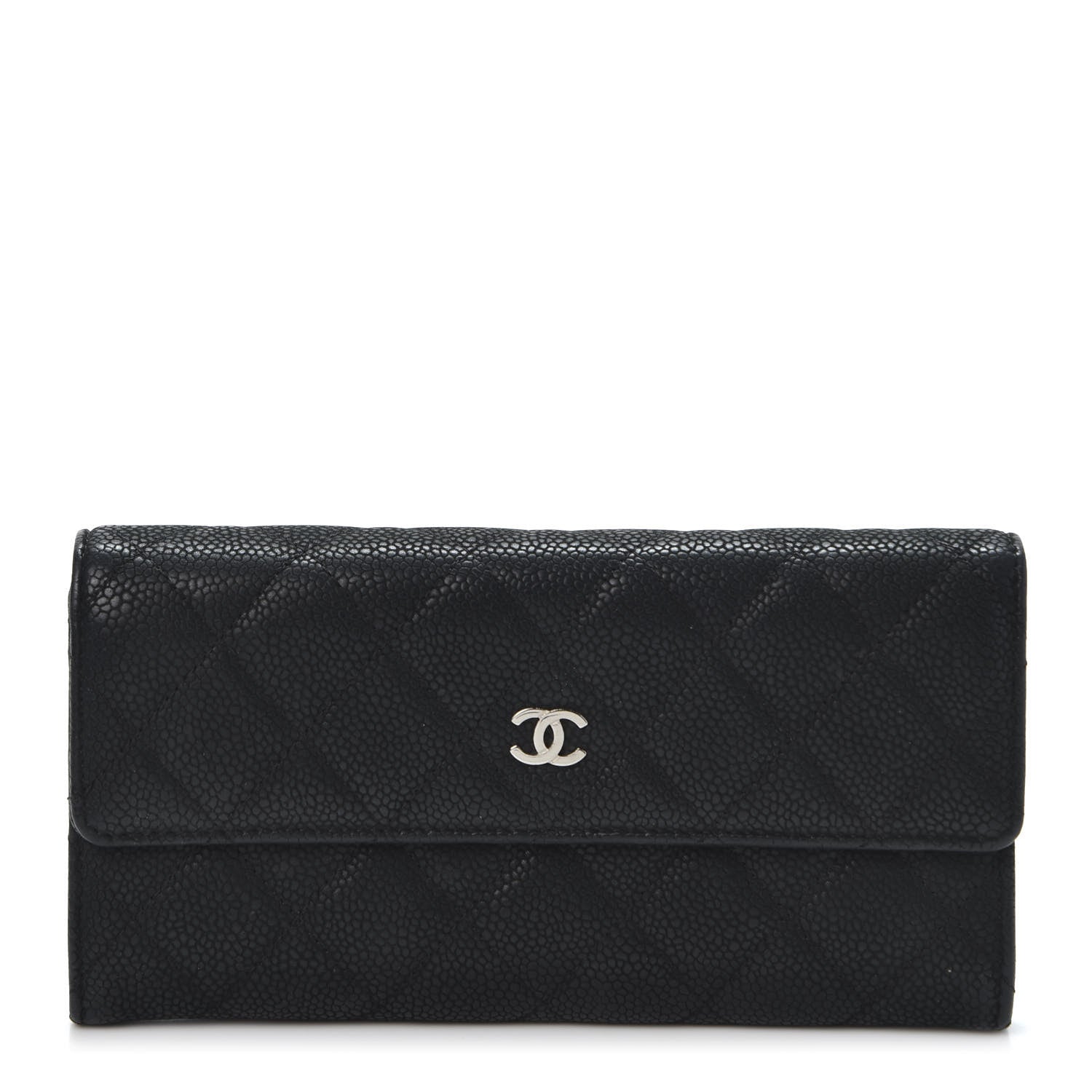 Chanel Iridescent Caviar Quilted Large Flap Wallet Black 1 of 9