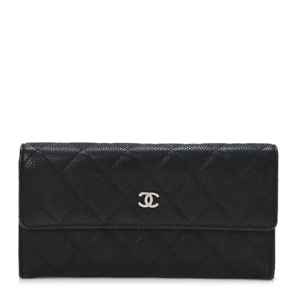 Chanel Iridescent Caviar Quilted Large Flap Wallet Black 1 of 9