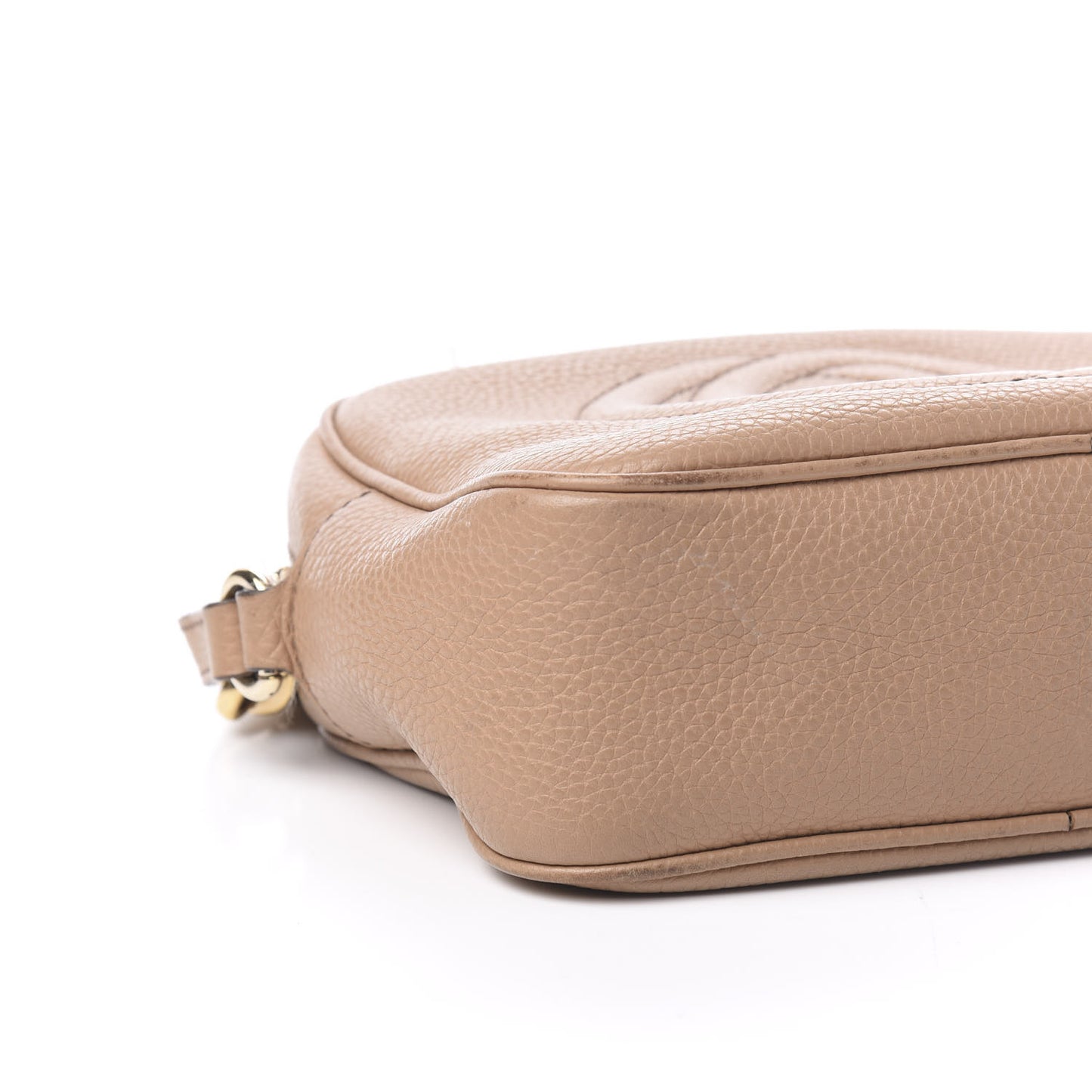 Pebbled Calfskin Small Soho Disco Bag Rose Beige