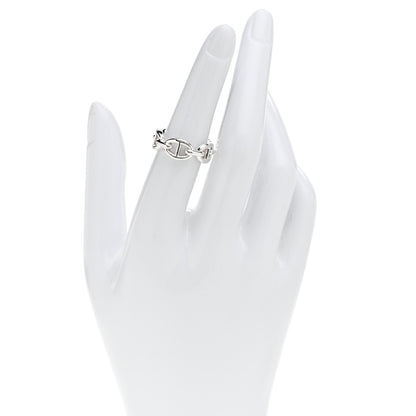 Hermes Sterling Silver PM Chaine d'Ancre Enchainee Band Ring 52 6 2 of 9