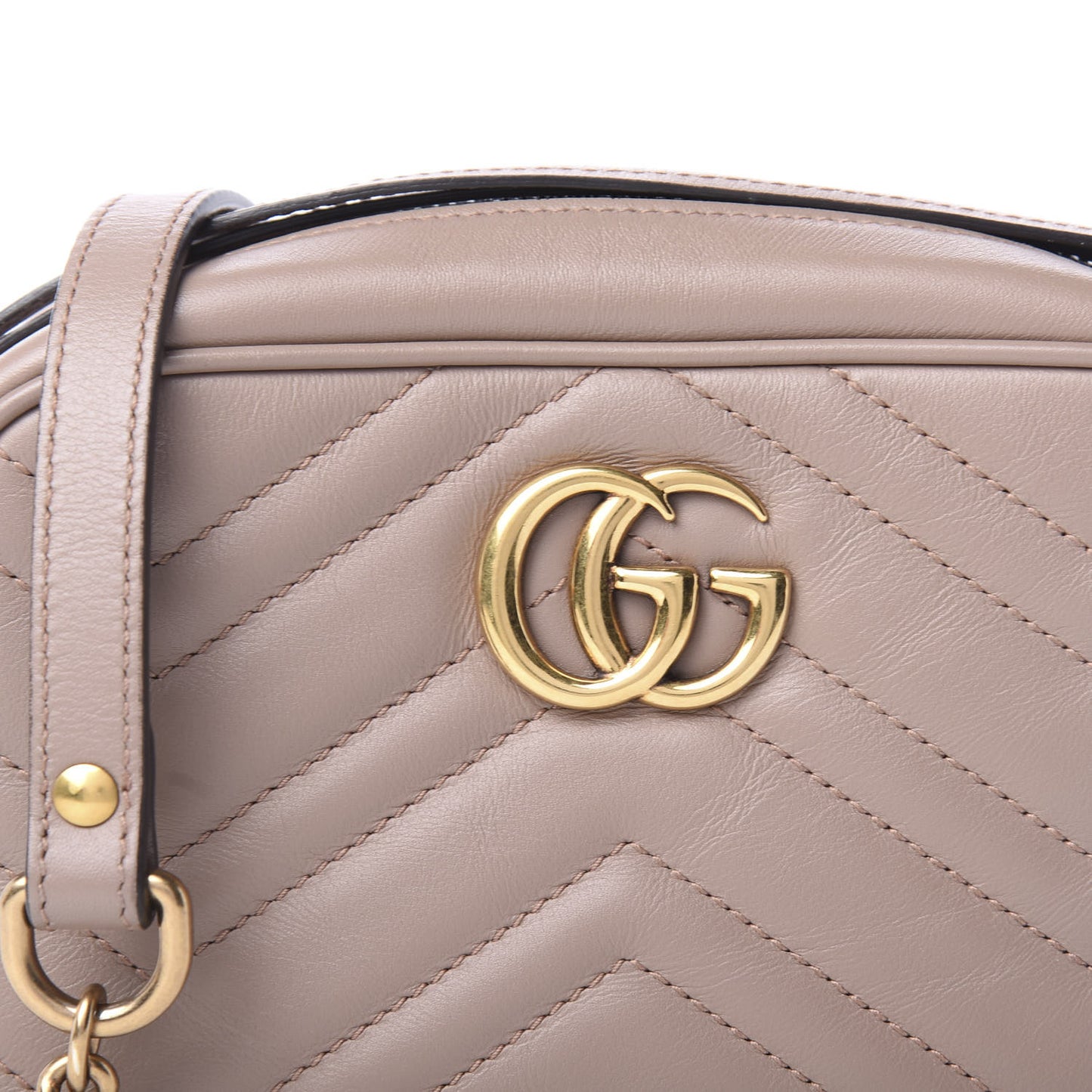 Calfskin Matelasse Mini GG Marmont Chain Shoulder Bag Porcelain Rose
