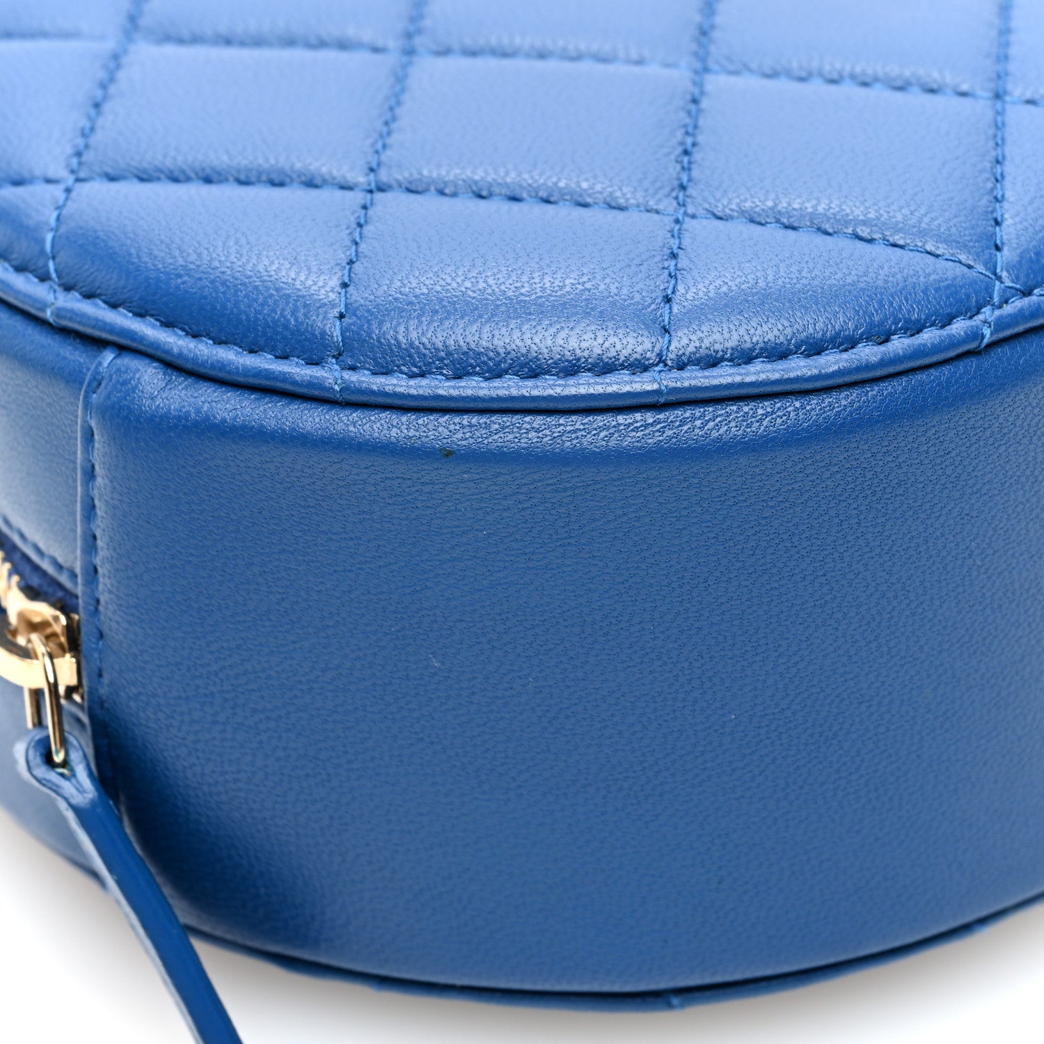 Chanel Lambskin Quilted Round Pearl Crush Clutch With Chain Blue 9 of 10