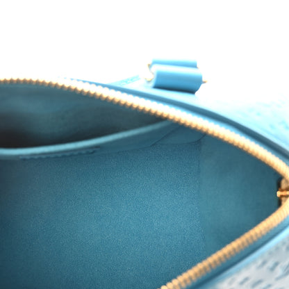 Louis Vuitton Calfskin Nanogram Embossed Speedy Bandouliere 20 Blue 5 of 7