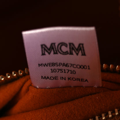 MCM Visetos Medium Patricia Pocket Satchel Cognac 8 of 10