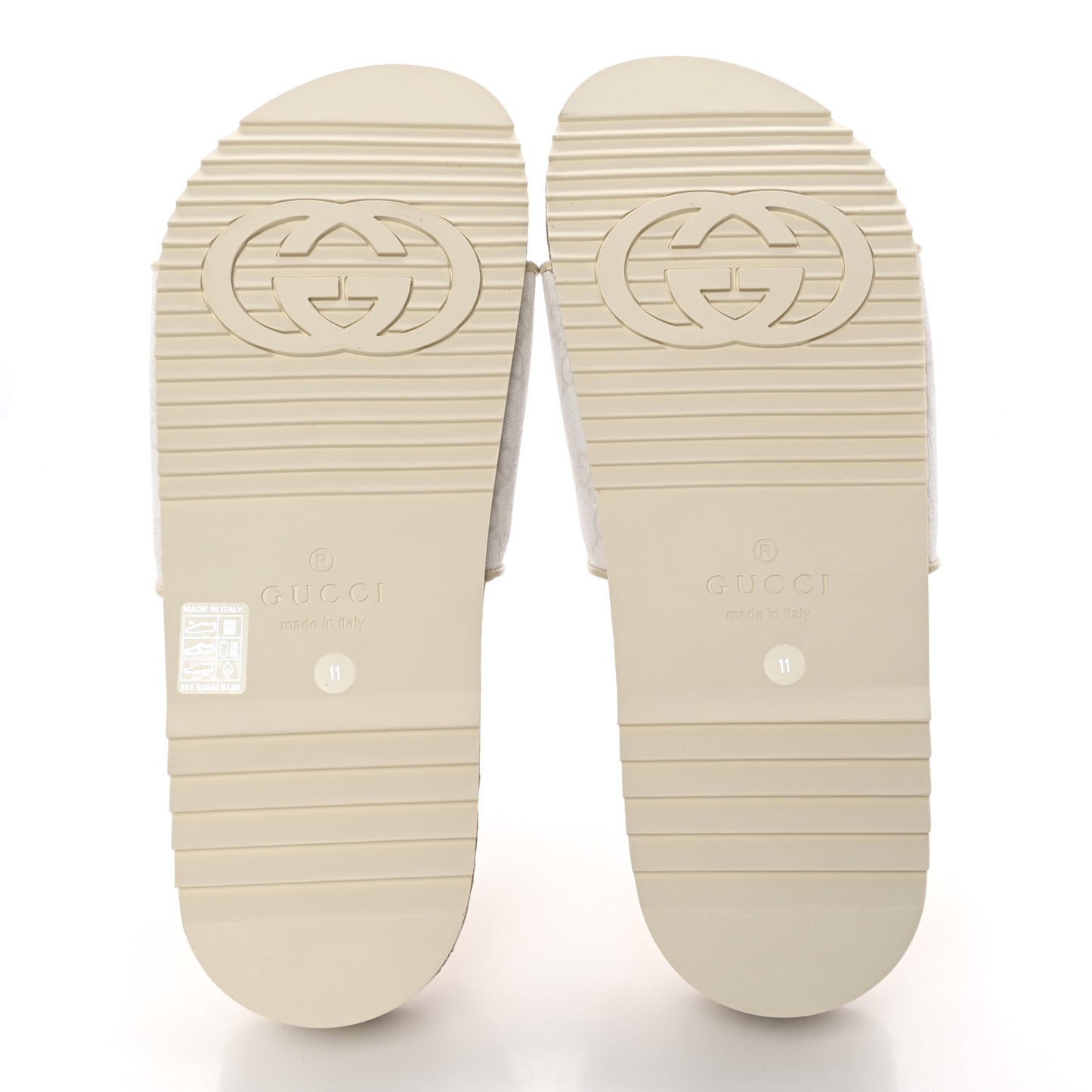 GG Supreme Monogram Demetra Mens Slide Sandals 11 White Mystic White