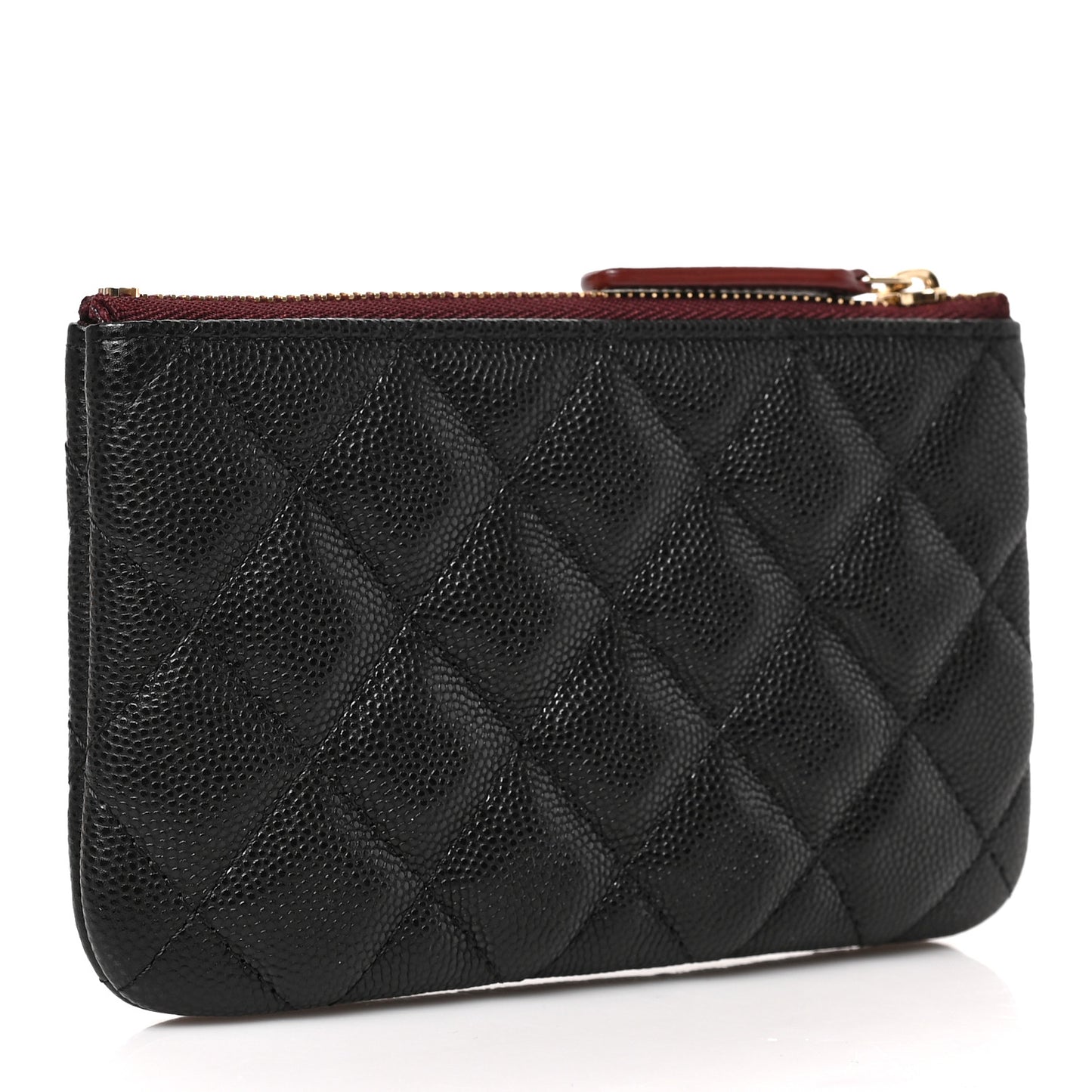Caviar Quilted Small Cosmetic Case Black