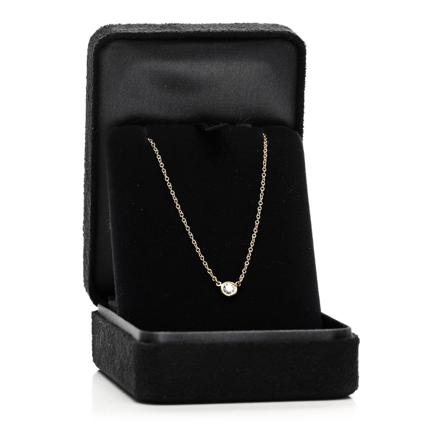 Tiffany 18K Yellow Gold Diamond .12ct Elsa Peretti Diamonds by the Yard Pendant Necklace 5 of 5