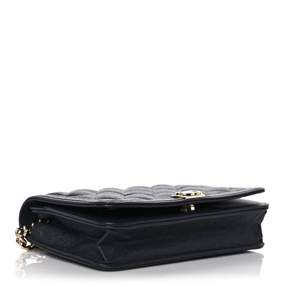 Chanel Caviar Quilted Boy Wallet On Chain WOC Navy 4 of 9