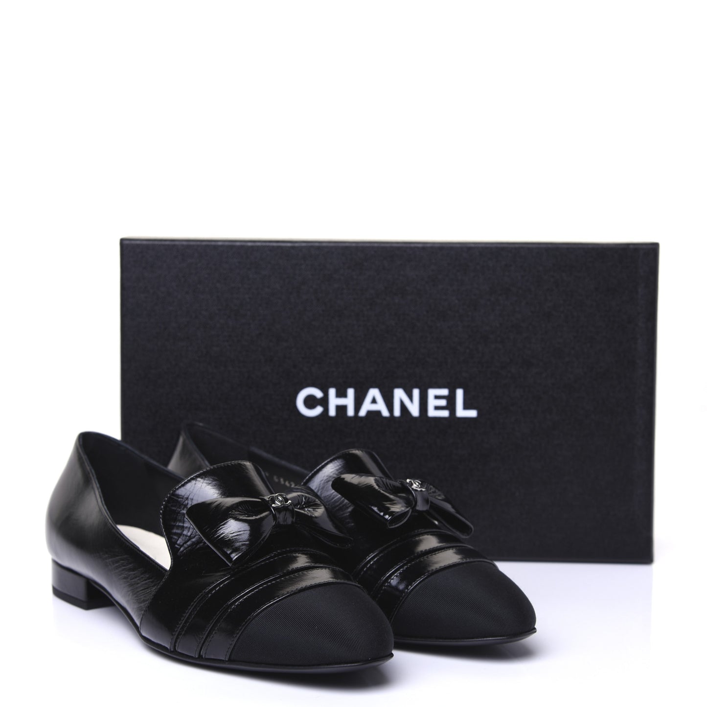 Patent Grosgrain Mocassin Loafers 39 Black