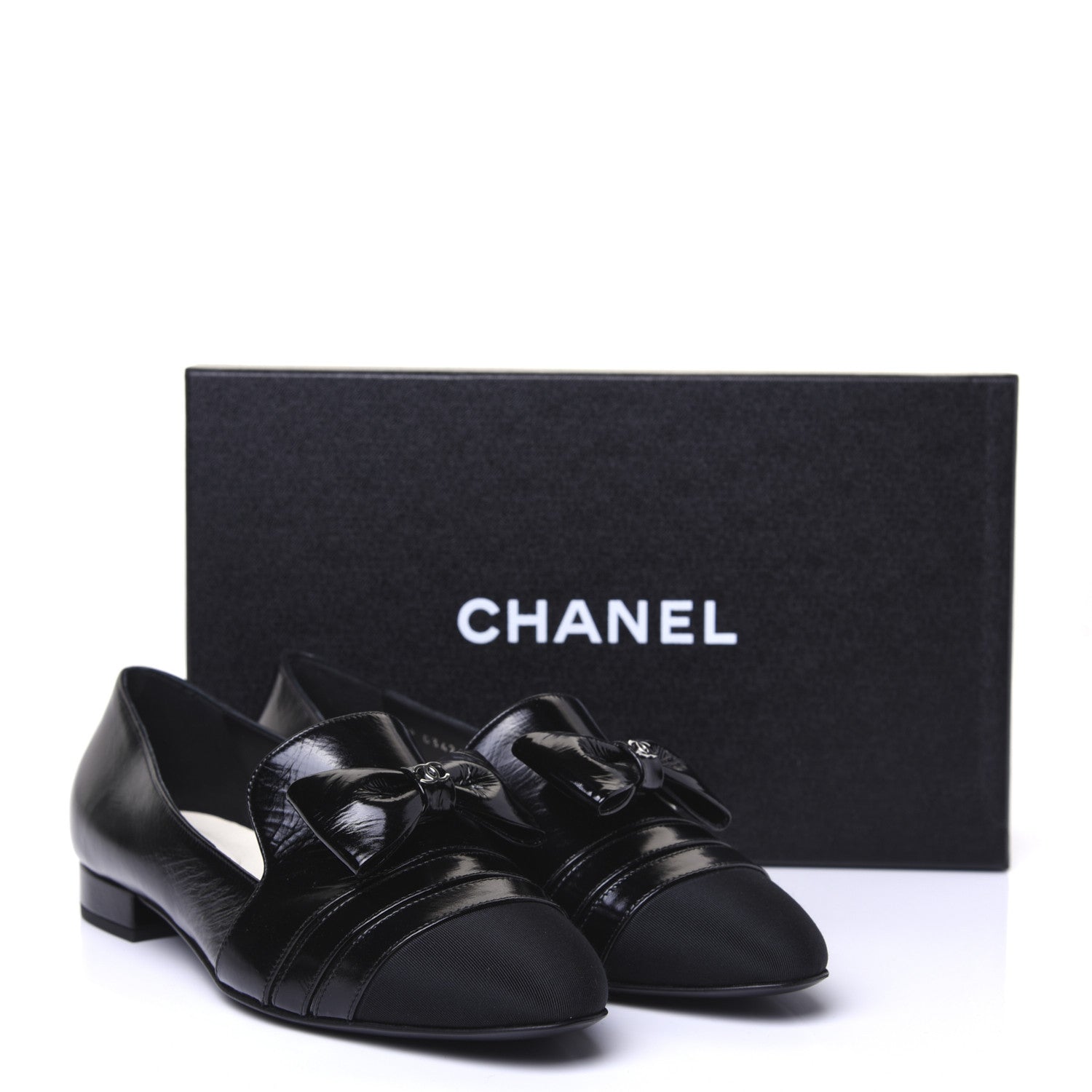 Chanel Patent Grosgrain Mocassin Loafers 39 Black 9 of 9