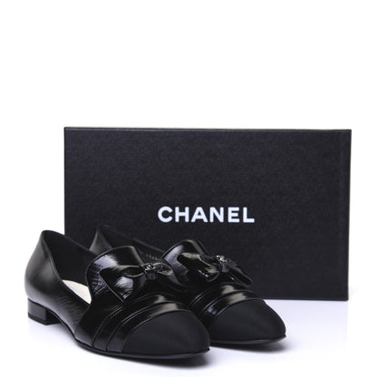 Chanel Patent Grosgrain Mocassin Loafers 39 Black 9 of 9