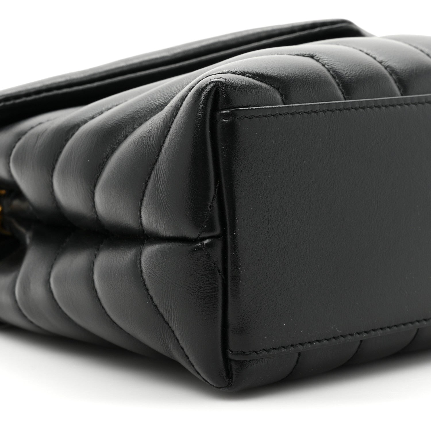 Saint Laurent Calfskin Y Quilted Monogram Small Loulou Chain Satchel Black 10 of 13