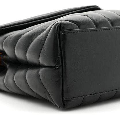 Saint Laurent Calfskin Y Quilted Monogram Small Loulou Chain Satchel Black 10 of 13