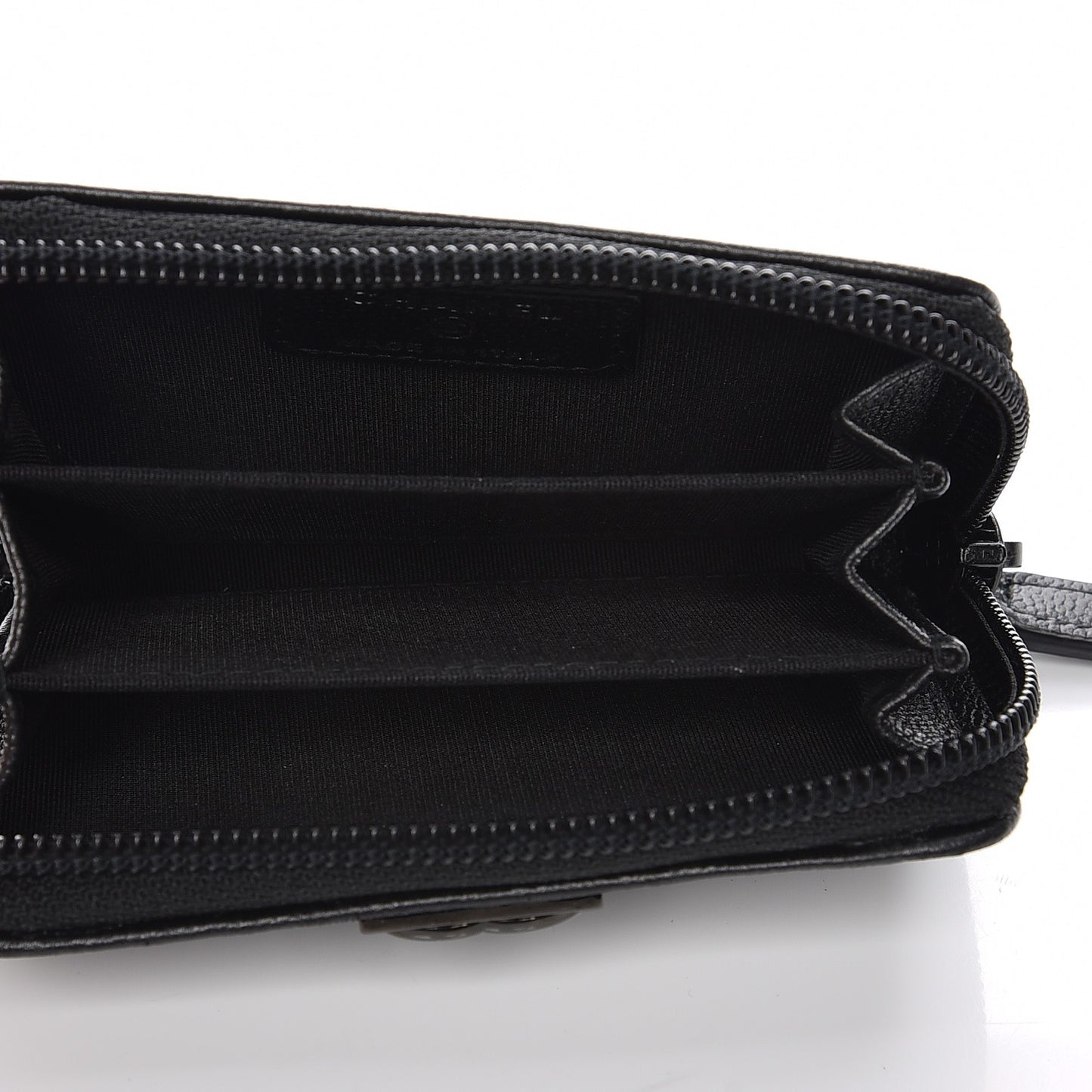 Caviar Quilted Boy Zip Around Coin Purse Wallet So Black