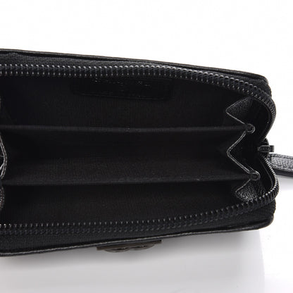 Chanel Caviar Quilted Boy Zip Around Coin Purse Wallet So Black 5 of 7
