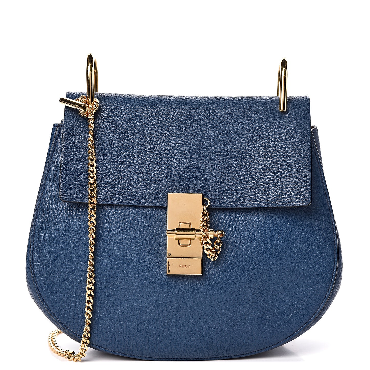 Grained Lambskin Drew Shoulder Bag Factory Blue