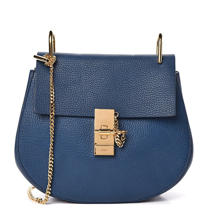 Chloe Grained Lambskin Drew Shoulder Bag Factory Blue 1 of 10