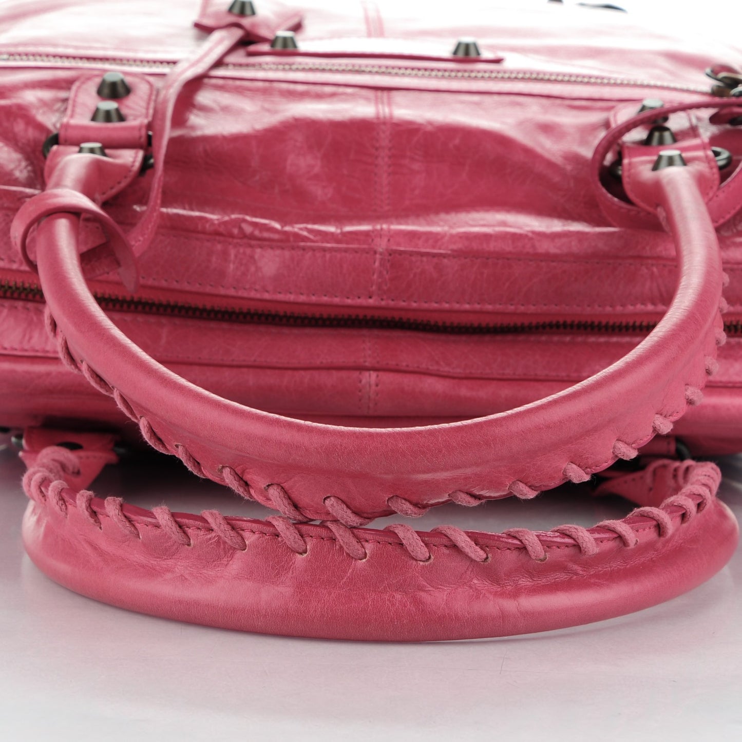 Agneau Classic Hardware Briefcase Tote Pivoine
