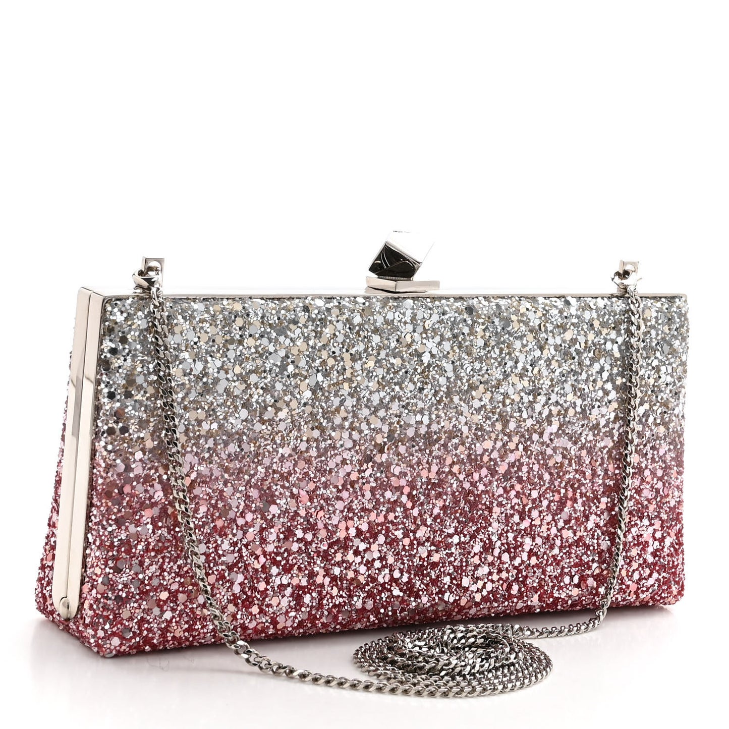 Coarse Glitter Celeste Clutch Pink Silver