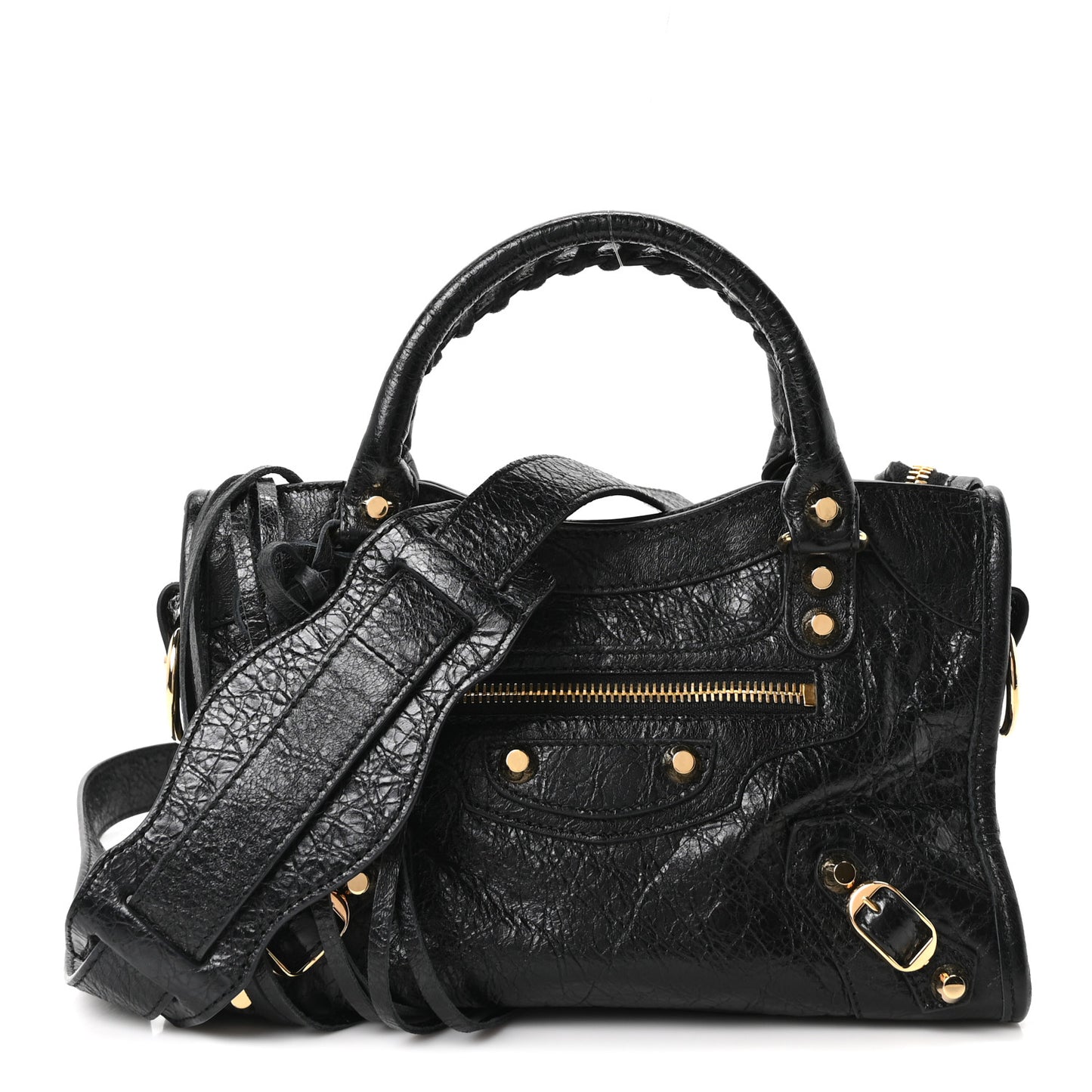Agneau Classic Gold Hardware Mini City Black