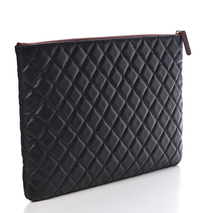 Chanel Caviar Quilted Large Cosmetic Case Black 3 of 7
