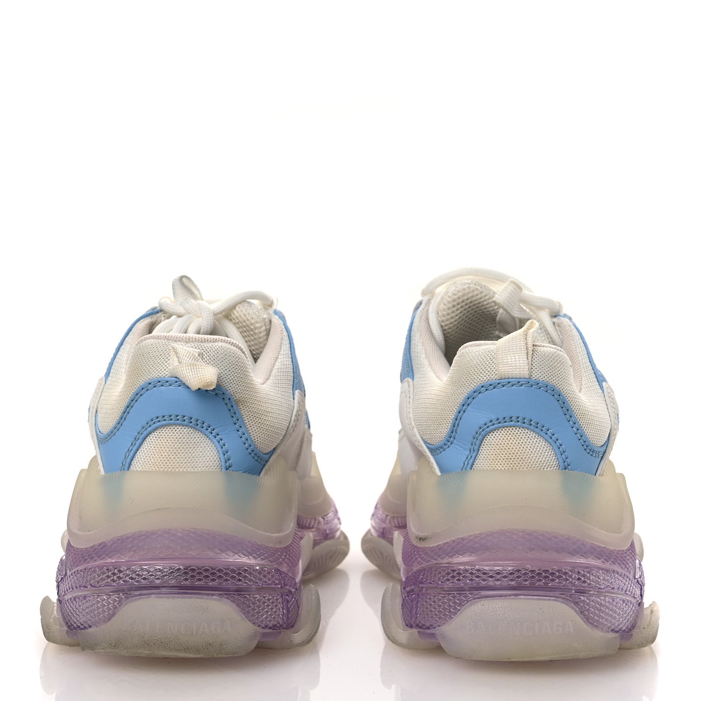 Fabric Mesh Clear Sole Womens Triple S Sneakers 37 Light Blue Grey Lilac White