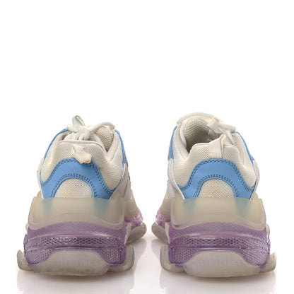 Balenciaga Fabric Mesh Clear Sole Womens Triple S Sneakers 37 Light Blue Grey Lilac White 6 of 13