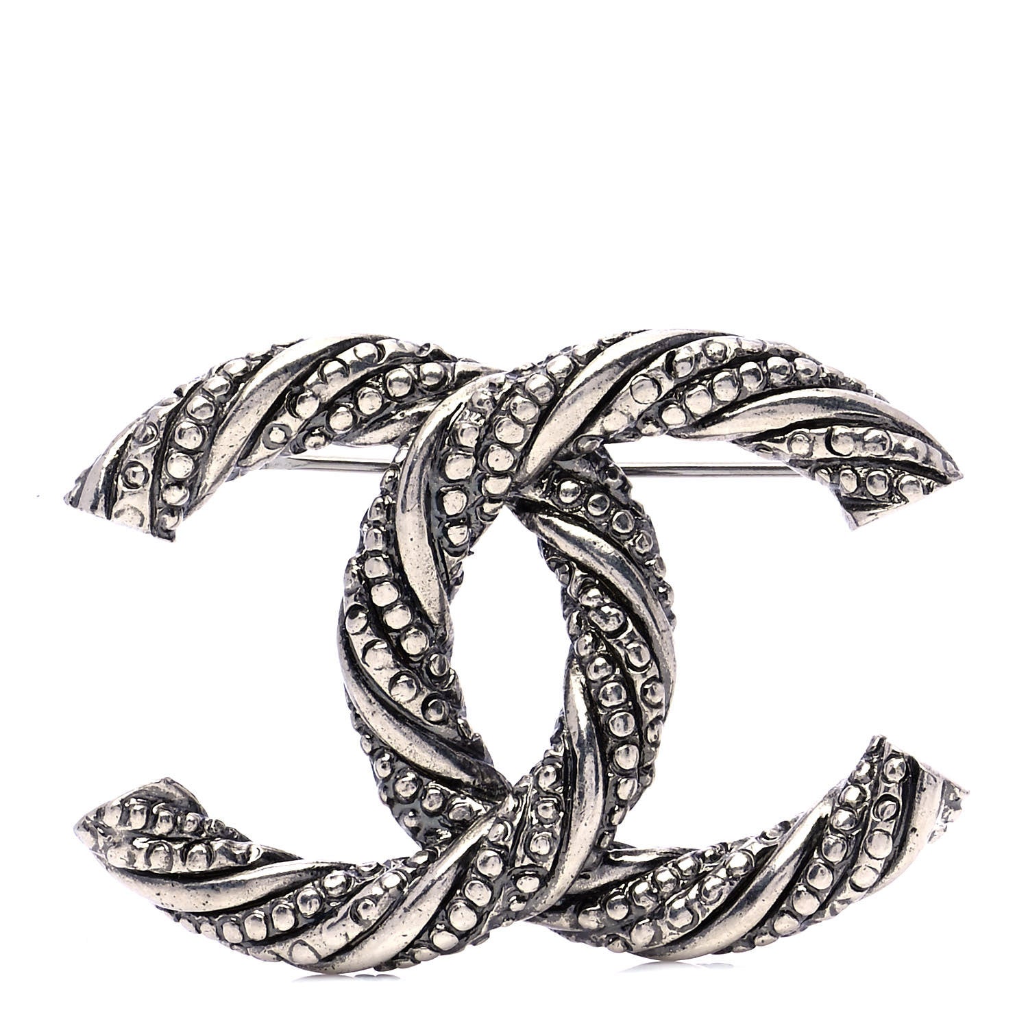 Chanel Ruthenium Twisted CC Brooch 1 of 4