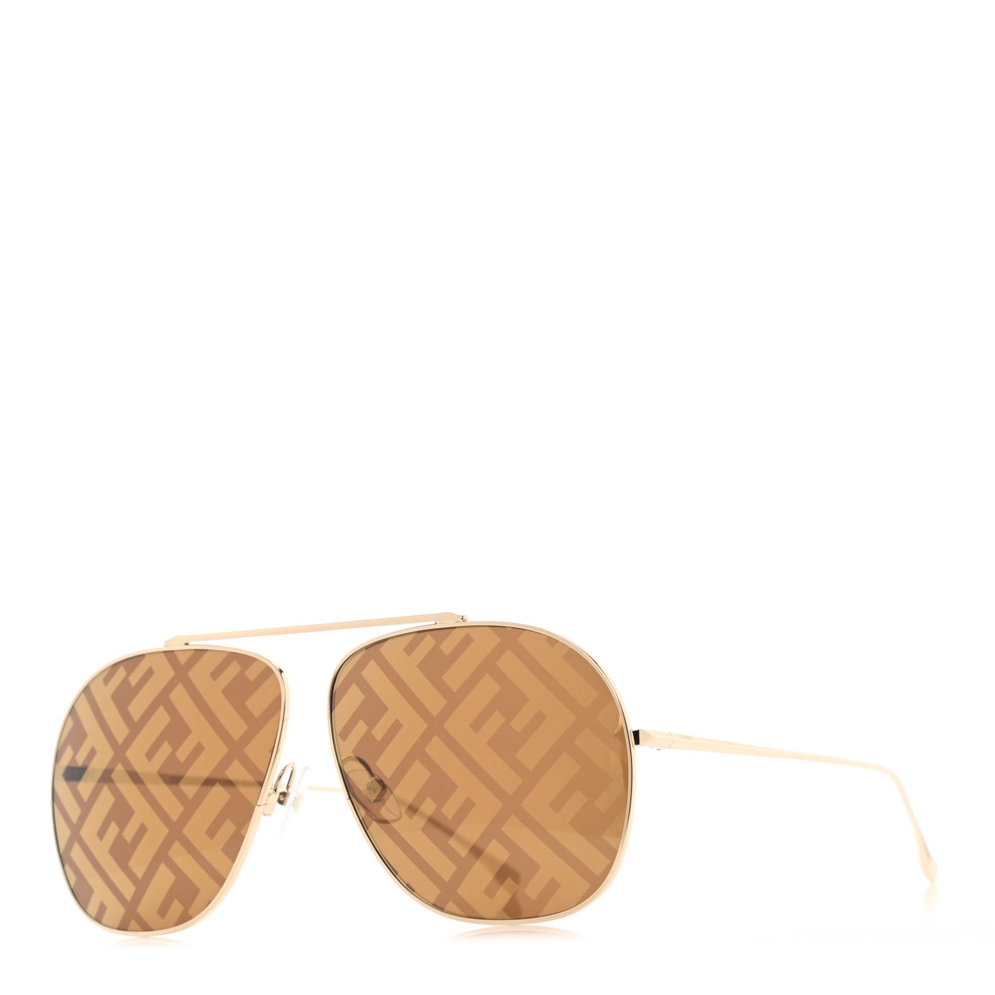 Metal Fendi Forever Aviator Sunglasses FF0407/G/S Gold