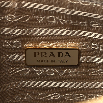 Prada Saffiano Lux Triangle Shoulder Bag Platino 7 of 9