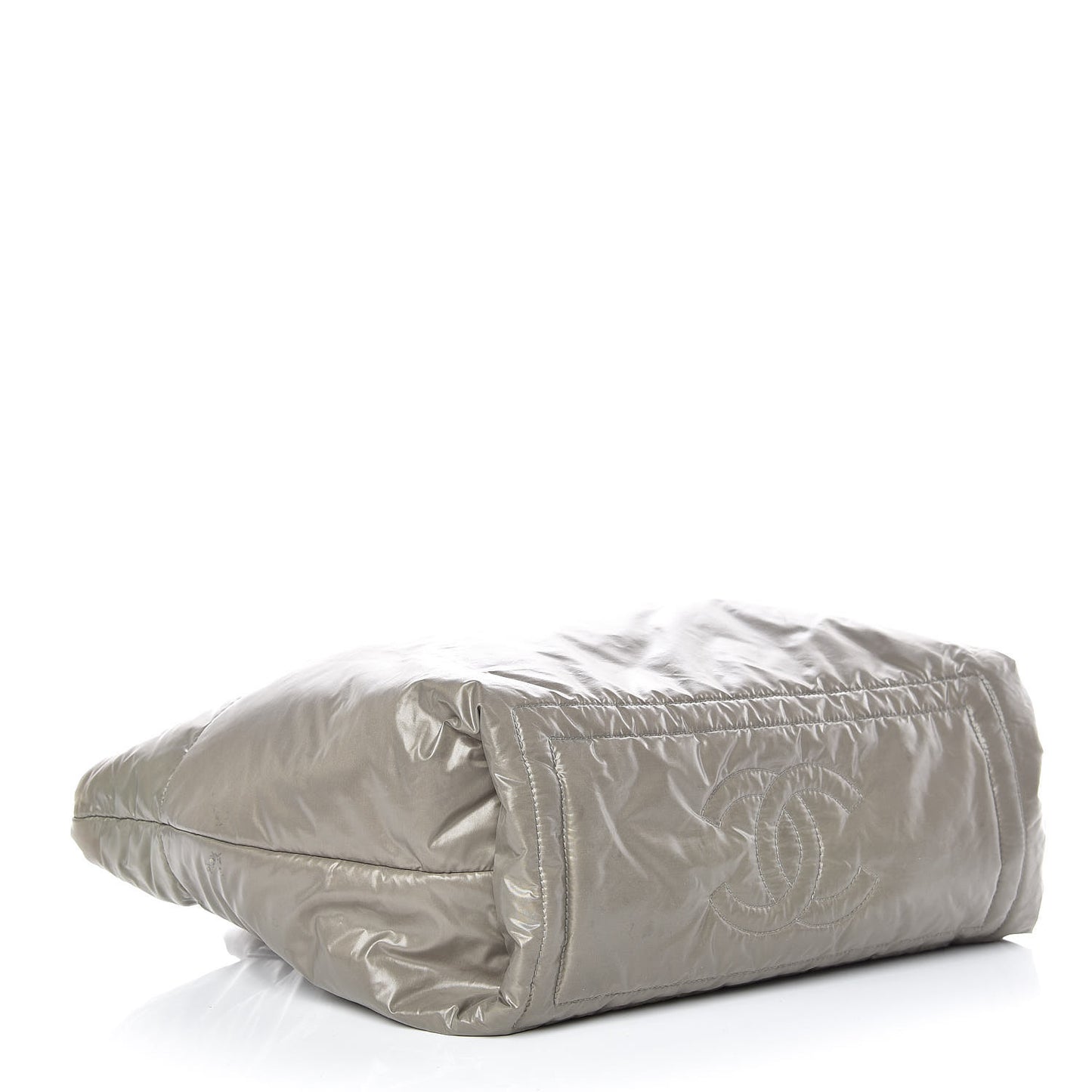 Nylon Quilted Small Coco Cocoon Reversible Tote Gray