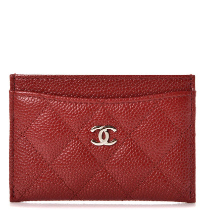 Chanel Caviar Quilted Card Holder Red 1 of 9