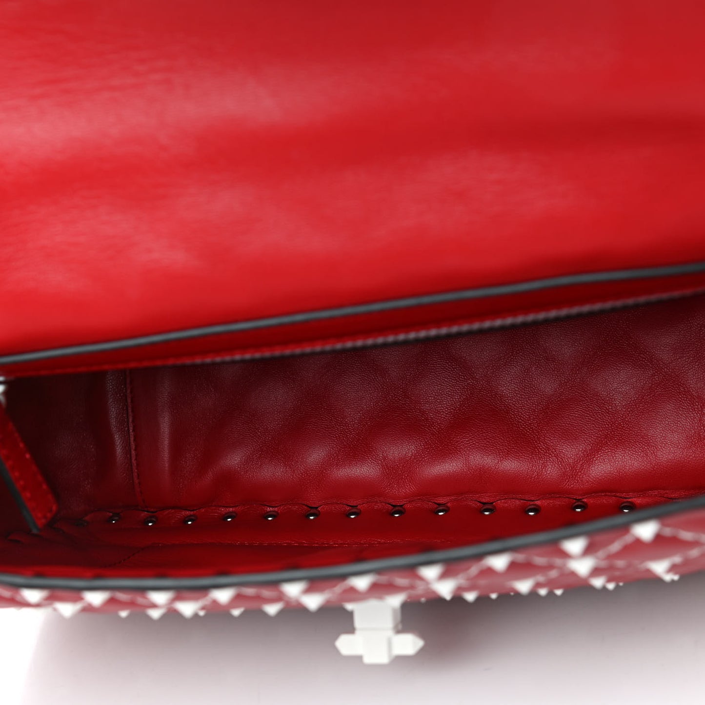 Lambskin Large Free Rockstud Spike Shoulder Bag Rosso Valentino