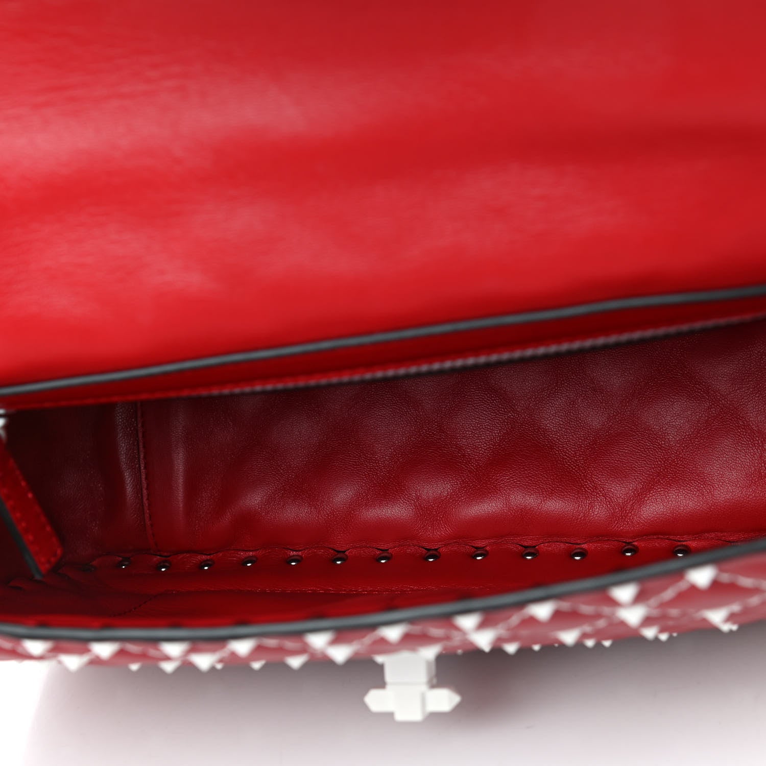 Valentino Garavani Lambskin Large Free Rockstud Spike Shoulder Bag Rosso Valentino 4 of 5