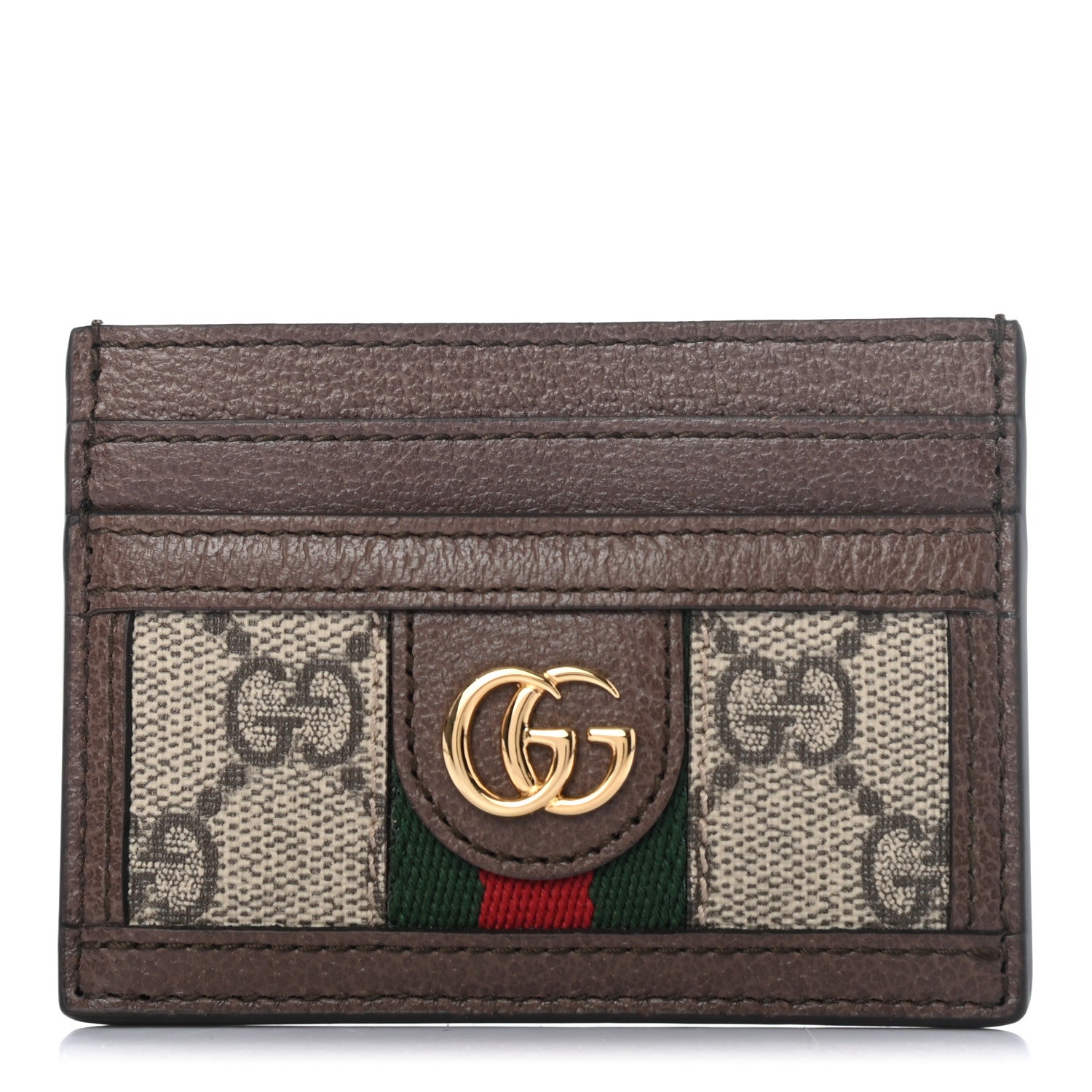 Gucci GG Supreme Monogram Ophidia Card Holder Brown 1 of 6