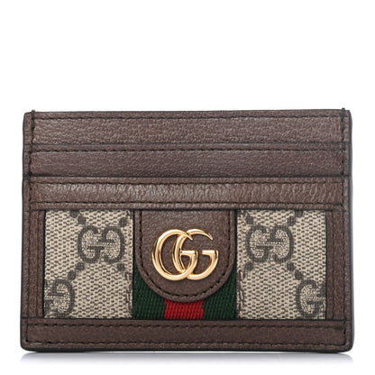 Gucci GG Supreme Monogram Ophidia Card Holder Brown 1 of 6