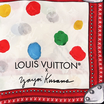 Louis Vuitton LV X YK Silk Monogram Dots Scarf 90 White 2 of 4