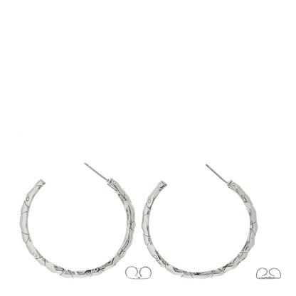 John Hardy Sterling Silver Bamboo Hoop Earrings 3 of 4