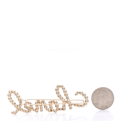 Chanel Metal Glass Swirling Pearls Hair Clip Gold 2 of 4