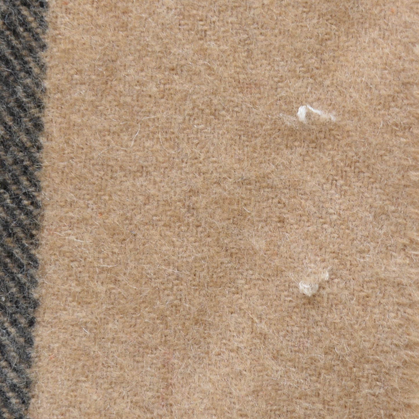 Cashmere Giant Check Fringe Scarf Camel