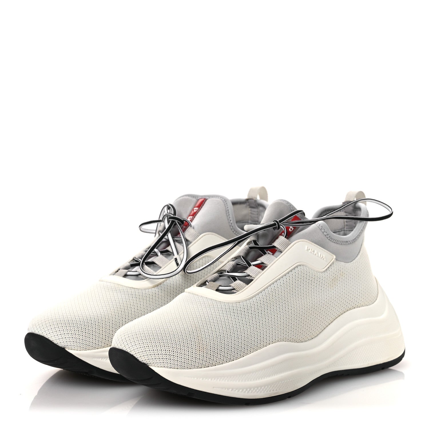 Prada Mesh Neoprene America's Cup 45mm Womens Sneakers 37.5 White Alluminio 4 of 11