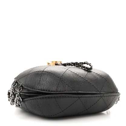 Chanel Aged Calfskin Quilted Small Gabrielle Bucket Black 4 of 10