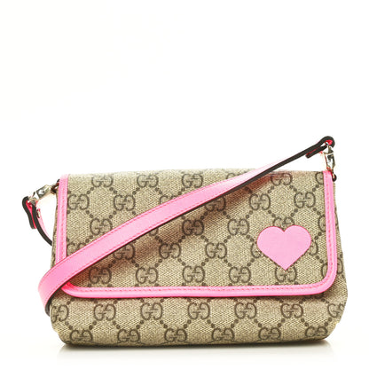 Gucci GG Supreme Monogram Kids Heart Crossbody Pink 1 of 6