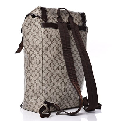 Gucci GG Supreme Monogram Large Interlocking G Double Buckle Backpack Dark Brown 3 of 11