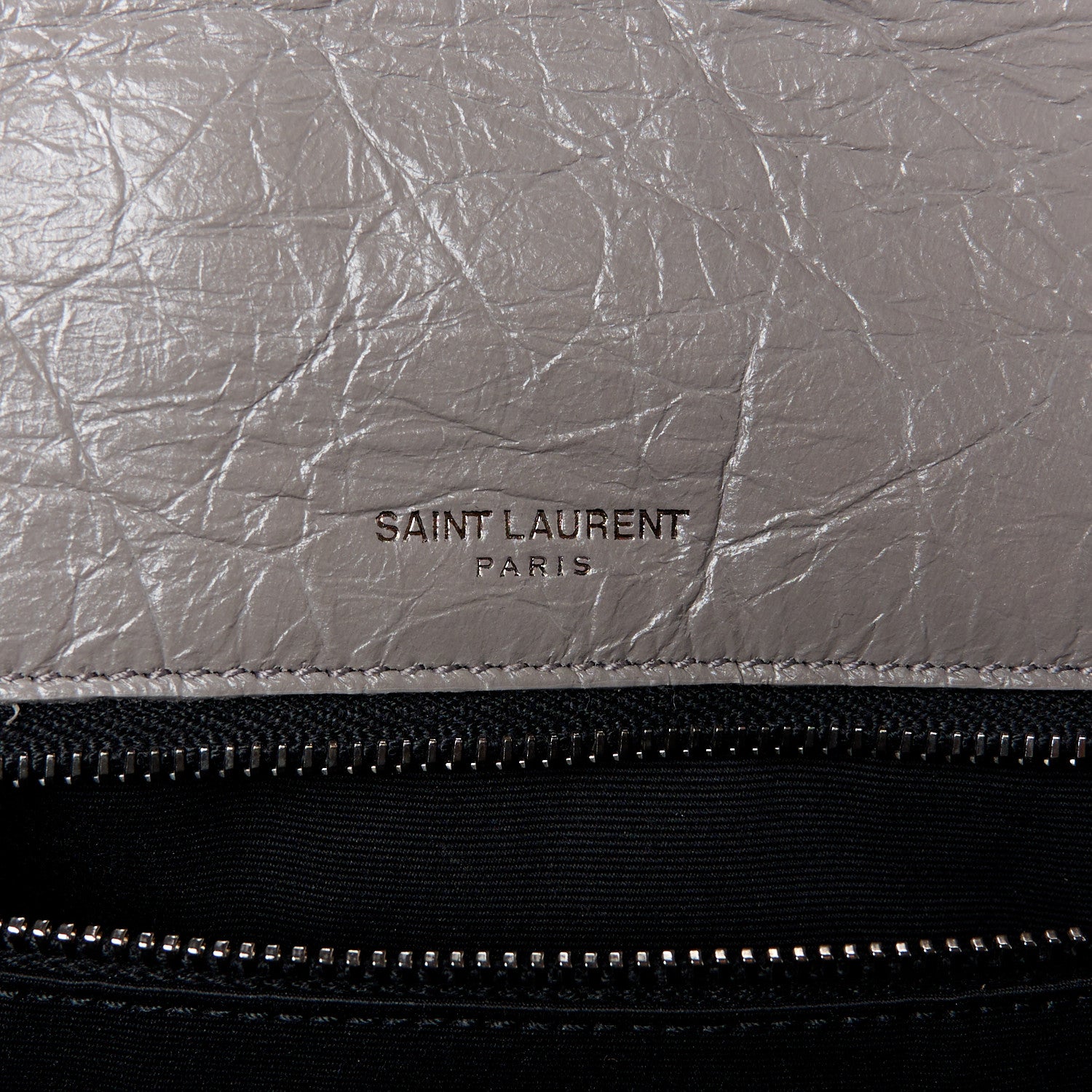 Saint Laurent Crinkled Calfskin Matelasse Monogram Medium Niki Chain Satchel Fog 6 of 11