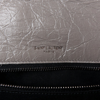 Saint Laurent Crinkled Calfskin Matelasse Monogram Medium Niki Chain Satchel Fog 6 of 11